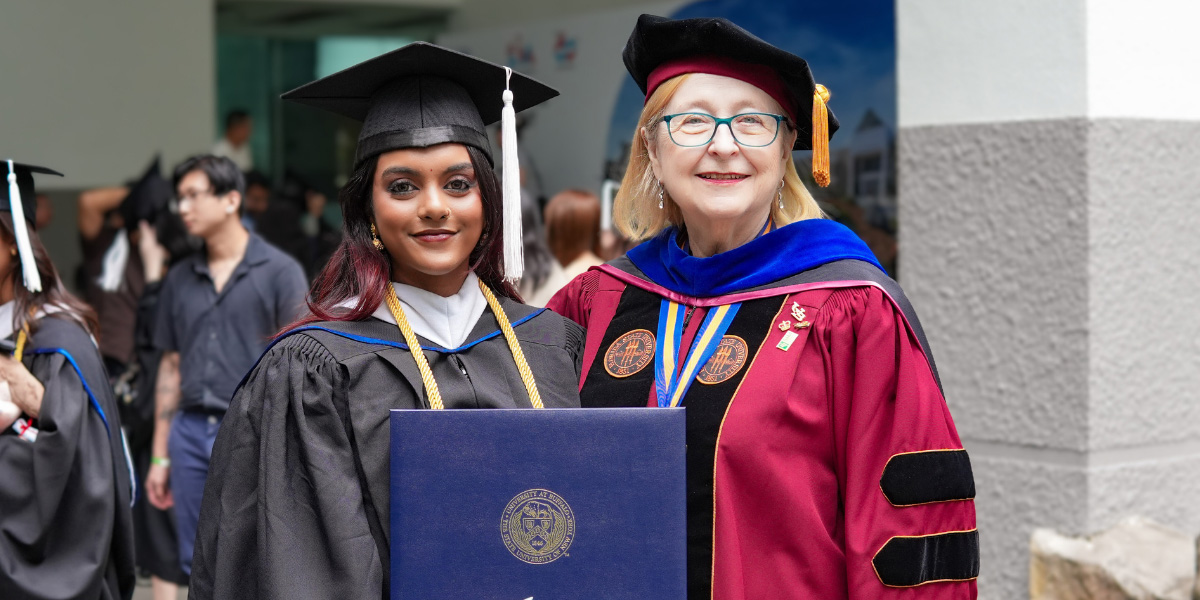 Nusha credits her SIM-UB professors for helping her thrive under pressure.