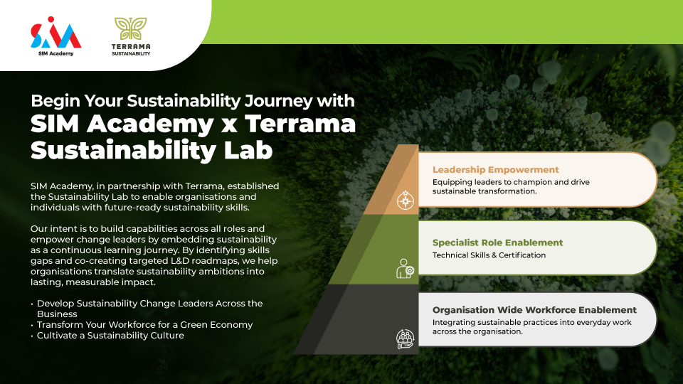 SIM Academy, in partnership with Terrama, established the Sustainability Lab to enable organisations and individuals with future-ready sustainability skills.