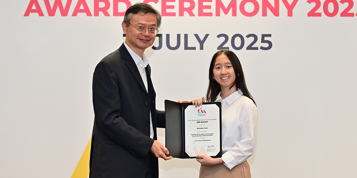 Michelle’s achievements were recently recognised with the SIM Award, given to students who demonstrate academic excellence, leadership, and community spirit.